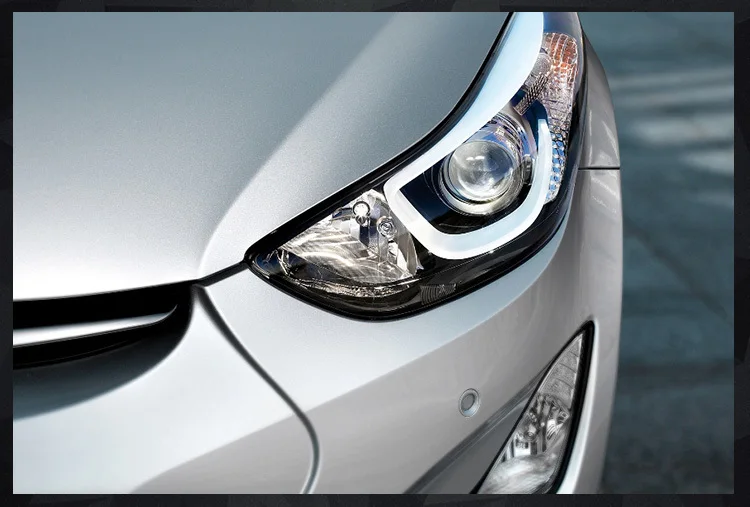 Автомобильный Стайлинг головная лампа для фары для автомобиля Hyundai Elantra angel eyes 2012- для Elantra головная лампа Биксеноновая линза Hi Low Beam h7