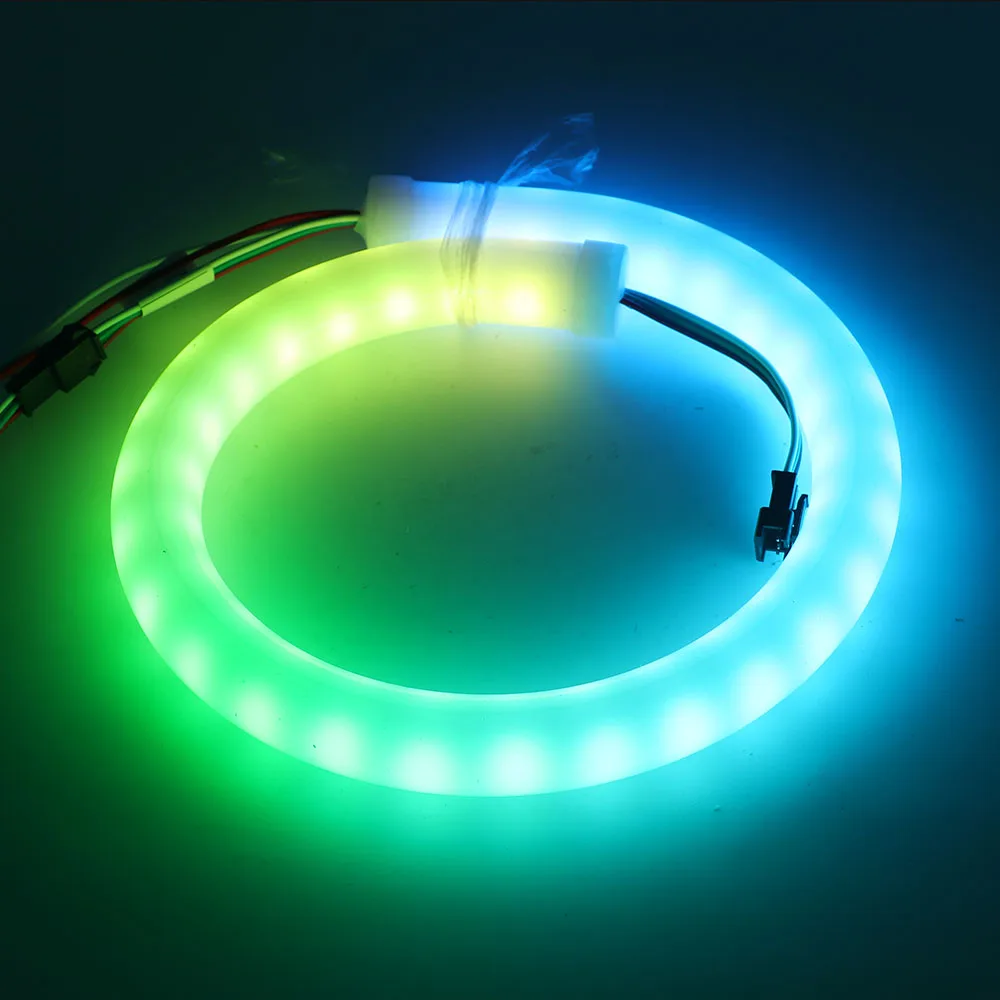 0,5 м 1 м 2 м Светодиодная лента DC5V SK6812 RGB Полноцветный пиксельный светильник 60 светодиодный s/M 5050 круглый неоновый светильник гибкий с RF WS2812B контроллер
