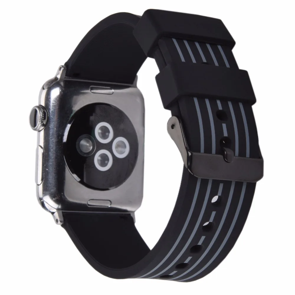 Мягкий силиконовый спортивный ремешок Bemorcabo для Apple Watch Series 3 2 1 сменный iWatch Sport Band 38