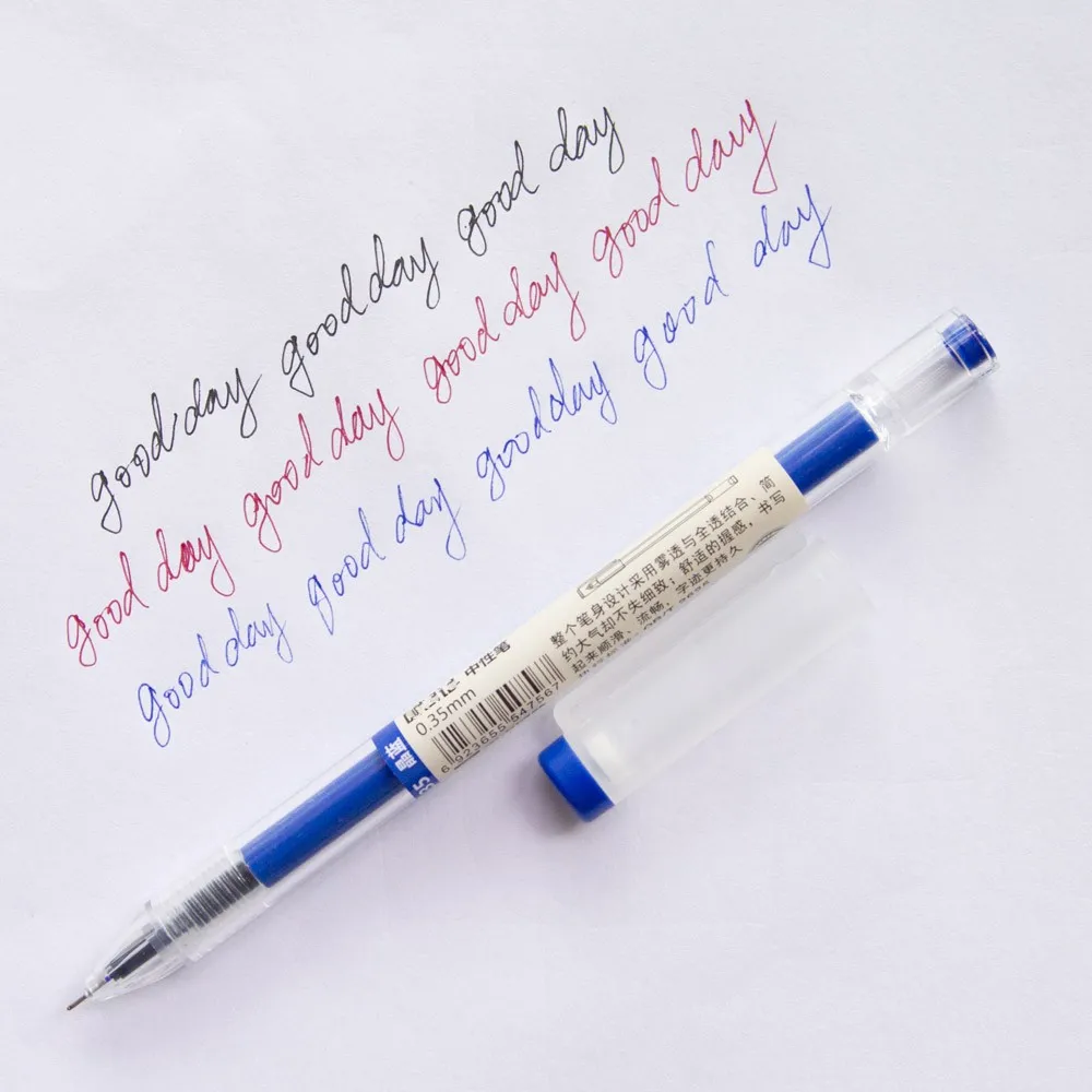 Гелевая ручка 0 35 мм черная синяя 6 шт./лот|muji style|gel pengel pen black |
