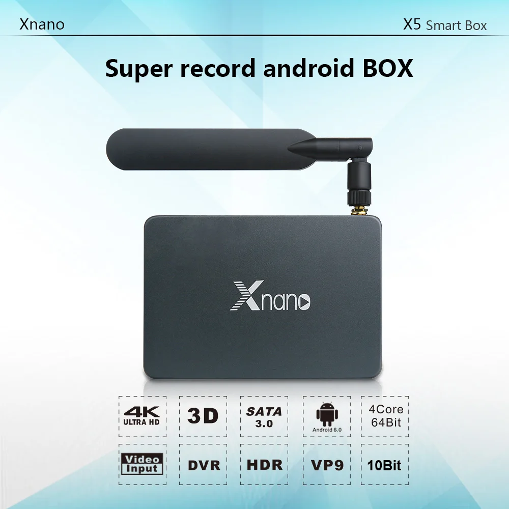 5 шт./лот dhl Бесплатная Xnano X5 Android 6 0 ТВ приставка Realtek RTD1295 четырехъядерный ARM Cortex A53 64