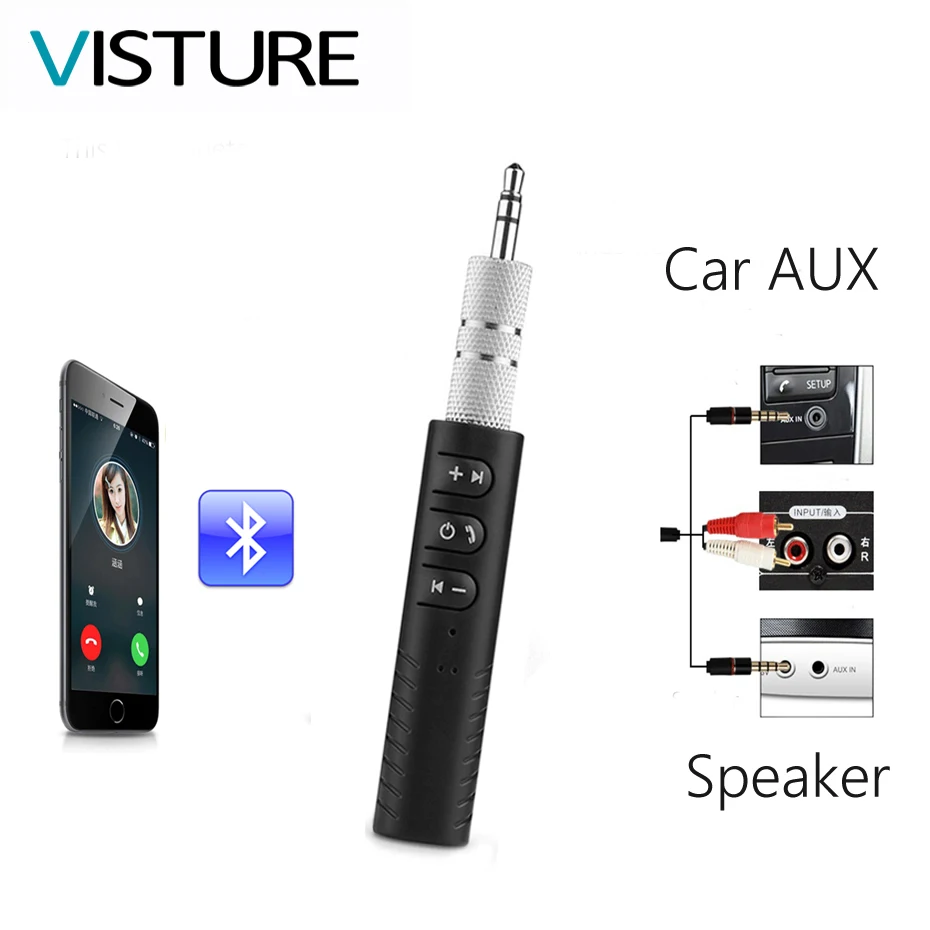 Автомобильный Bluetooth адаптер беспроводной приемник громкой связи 3 5 мм AUX с
