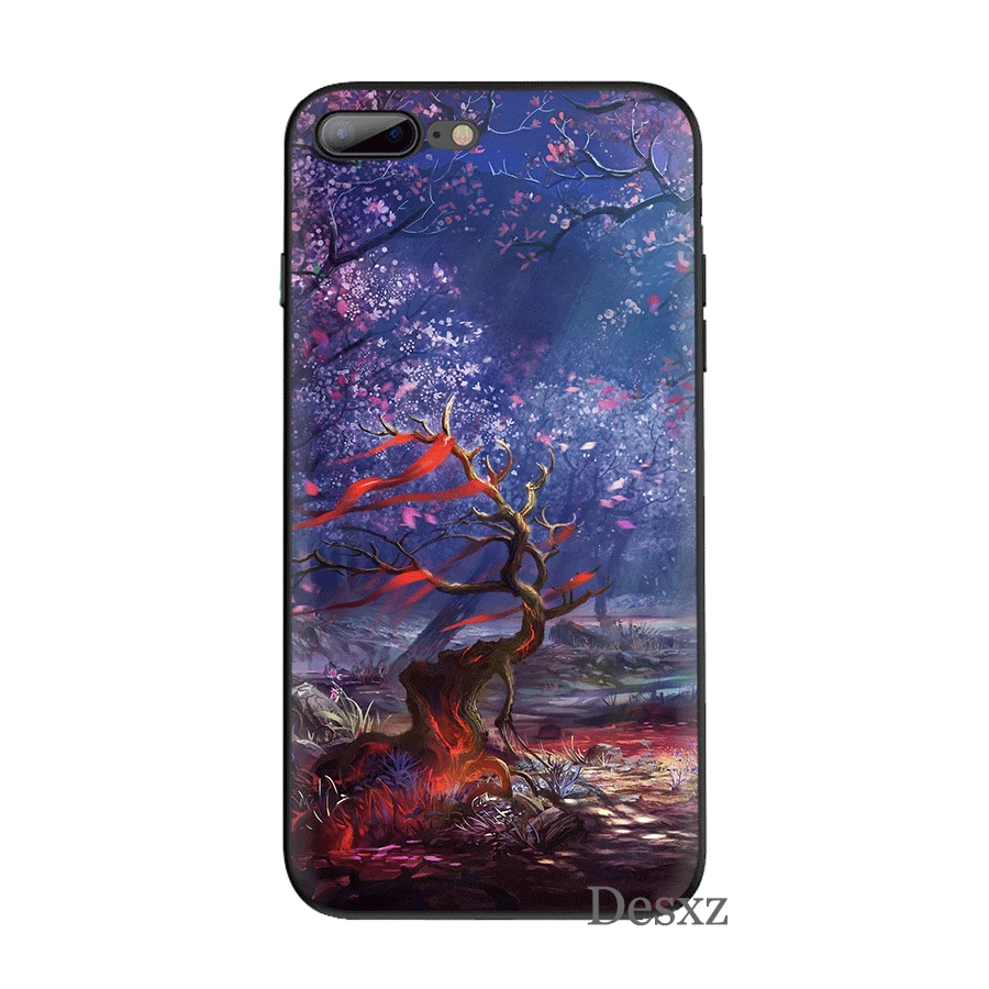 Чехол для мобильного телефона iPhone 6 6s 7 8 Plus 11 Pro X XS Max 5 5S SE чехол с розовым деревом |