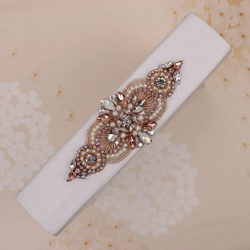 (30 шт.) оптовая продажа Горячая фиксация розовое золото свадебный пояс шитье на