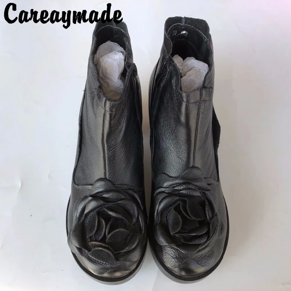 Careaymade 2018 новые женские короткие ботинки из натуральной кожи в национальном стиле