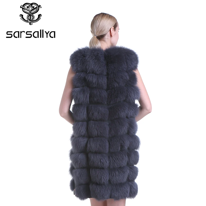 SARSALLYA Thick Natural Fox Fur Vest Women Genuine Coat For Women's Real Furs Vests Jacket Winter Warm Waistcoat | Женская одежда