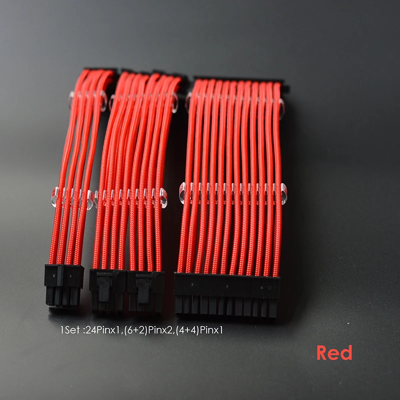 ATX 24Pin* 1 PCI-8PIN* 2 ЦП 8PIN* 1 удлинитель комплект для водяного охлаждения компьютера черный, красный, белый, синий, фиолетовый, желтый, зеленый