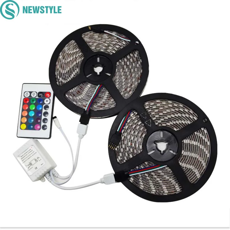 2*5 м 10 Светодиодные ленты RGB 5050 SMD DC12V 60 Светодиодный s/M свет открытый световые