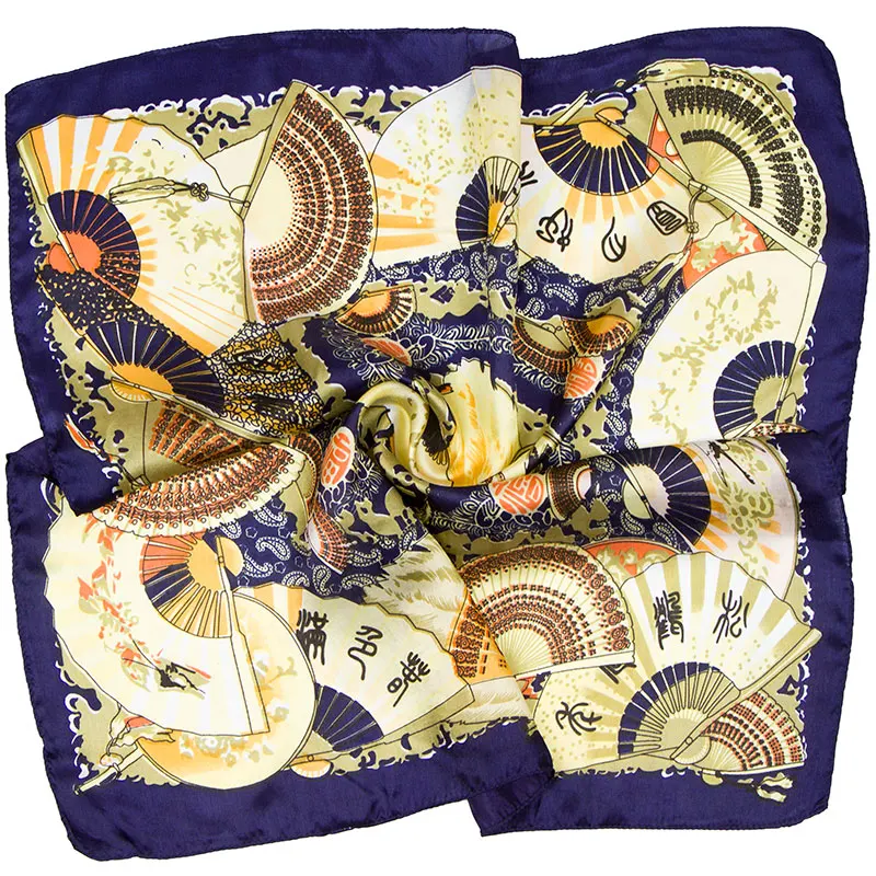 Женский шарф из 100% шелка маленький квадратный шелковый с принтом мини-шелковая