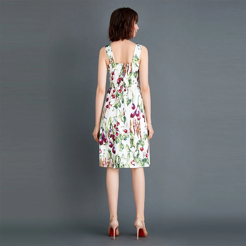 Новое Осеннее красивое платье на бретельках с принтом высокое качество хит