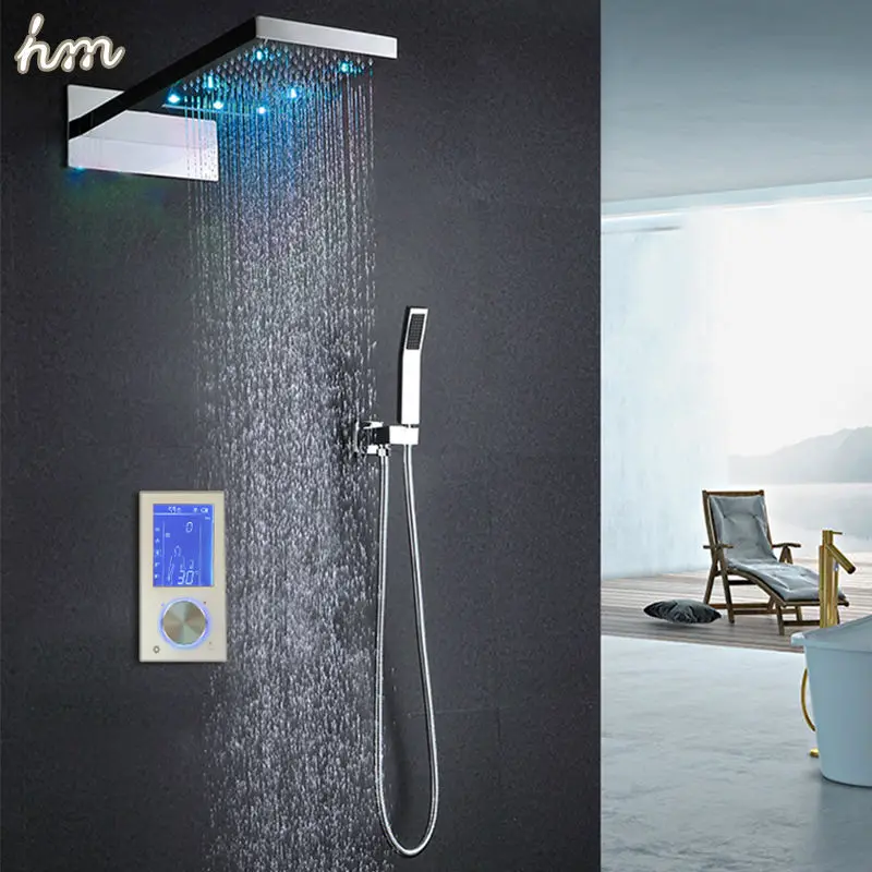 Hm цифровой дисплей контроллер для душа сенсорная панель управления массаж дождя