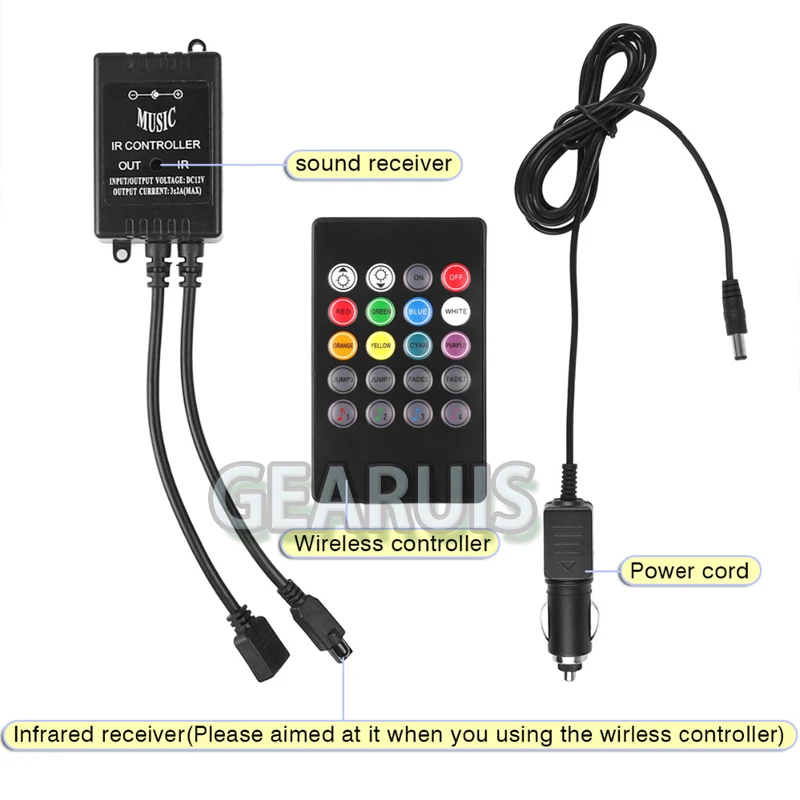 Музыкальный пульт дистанционного управления 33 см 18 SMD 5050 RGB лампа атмосферы для
