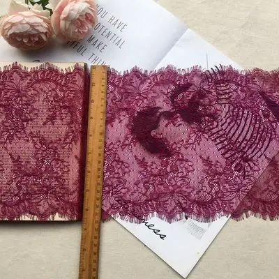 Purple red 6 м/лот разноцветные нейлоновые выдалбливают ресницы кружевной отделкой ширина 23 см нижнее белье свадебное платье diy аксессуары для одежды - Цвет: Purple red