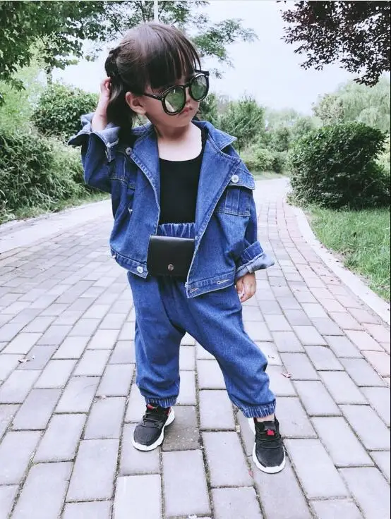 Осенний костюм для девочек Новинка 2018 года корейская детская весенне осенняя