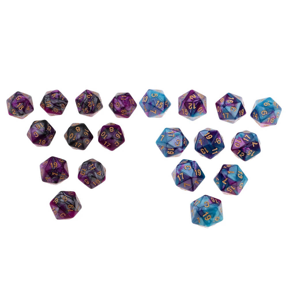 20 штук D20 кости Пластик мм многогранные кубики для настольный ролевые игры TRPG