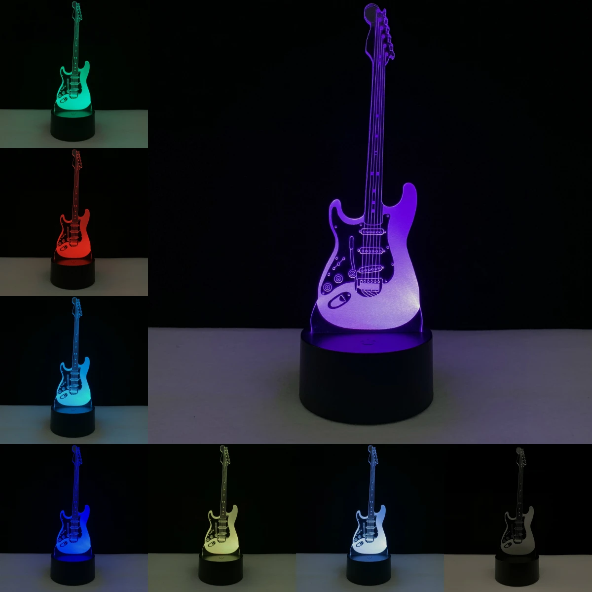 Музыкальный инструмент гитара бас 3D лампа RGB светодиодный ная лампочка USB