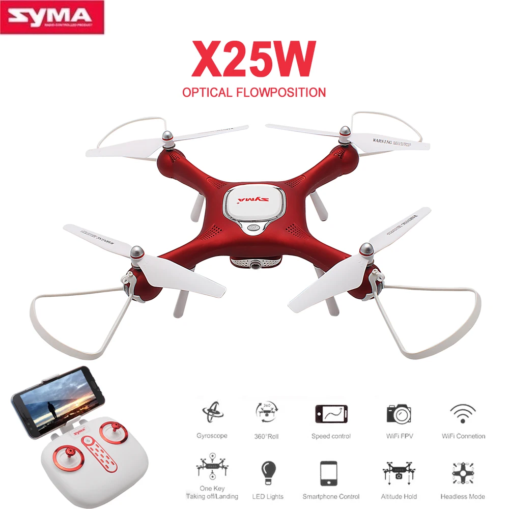 Syma X25W RC Квадрокоптер 720P камера Дрон оптический поток высота удержания