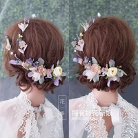 women wedding party headwear hair accessories girl semicircle flower wreath crown festival headband headdress floral garland