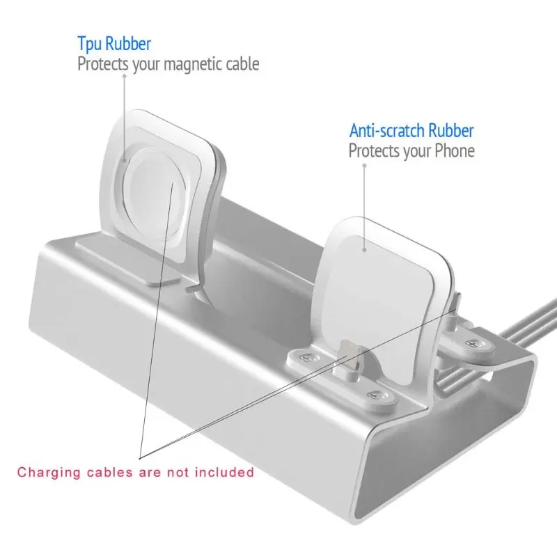 3 в 1 Алюминиевая Подставка для зарядки Держатель Док-станция крепление Airpods 1/2 iphone