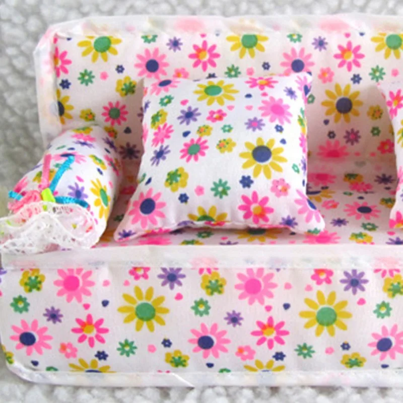Подарок для ребенка кукольный домик мини мебель миниатюрный цветок милый диван |