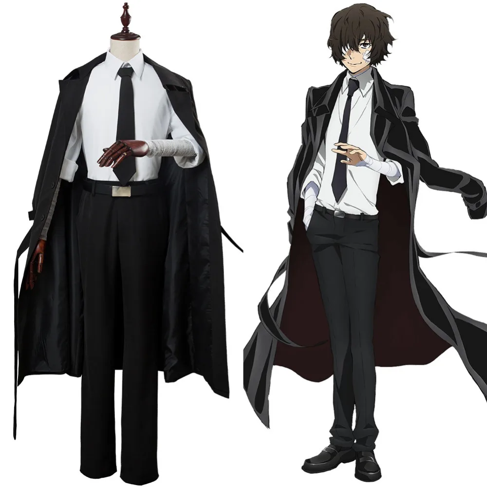 Костюм для косплея Bungo Stray Dogs Осаму дадзай Униформа тренчкот только взрослых