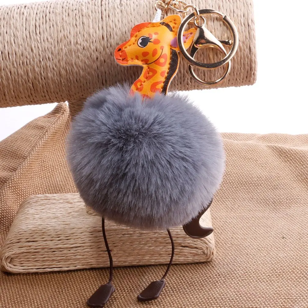Жираф волос брелок лампочка форма жирафа мяч для женщин девушка сумка автомобиль