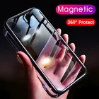 Магнитный поглощающий чехол для телефона GETIHU, магнитный металлический Прозрачный + чехол из закаленного стекла для iPhone 11 Pro X Xs Max 8 7 6 6S Plus