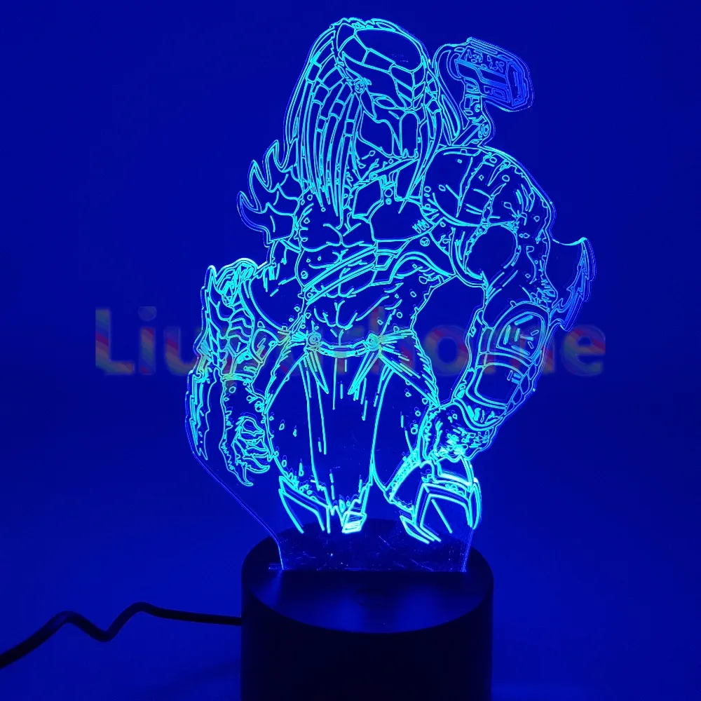 3D светодиодные ночные светильники Predator с изменением визуальной иллюзии