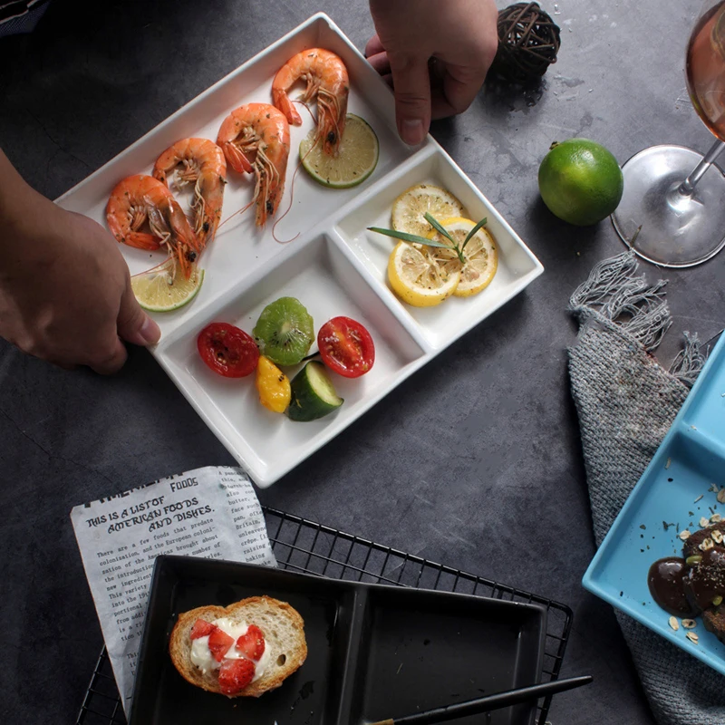 Западные закуски тарелка Три решетки картофель фри лотки квадратная десертная