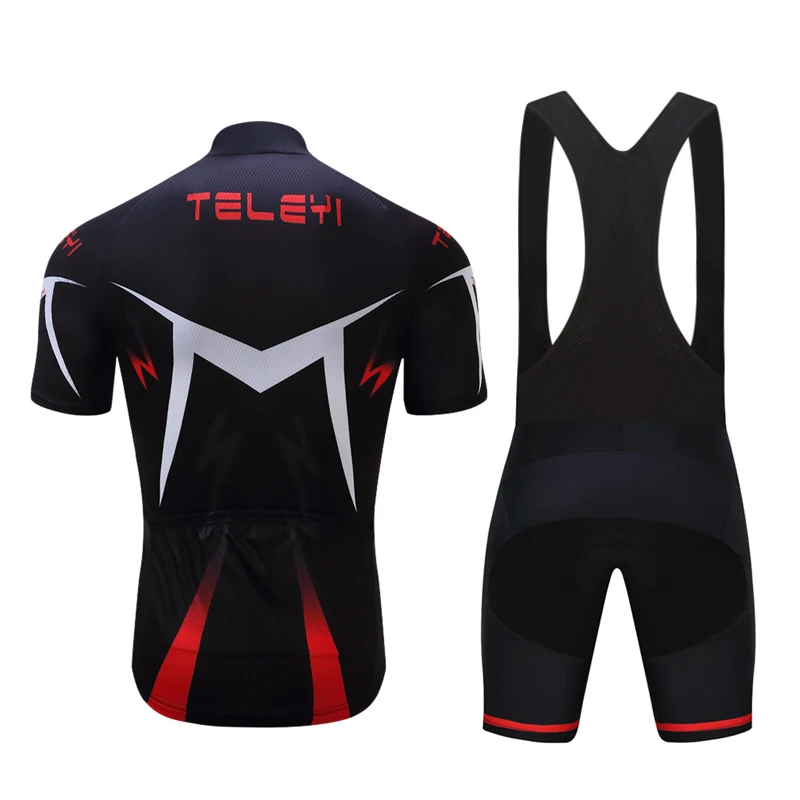 2017 TELEYI Red Pro Велоспорт Джерси Набор Мужская велосипедная одежда черный Ropa Ciclismo MTB