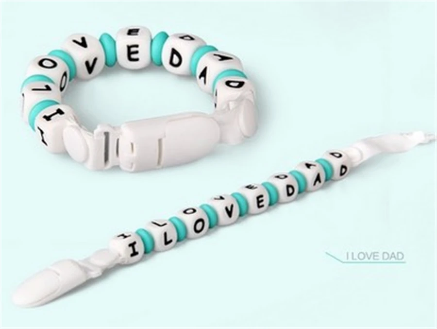 Силиконовые бусины для прорезывания зубов браслет с буквами алфавита детские