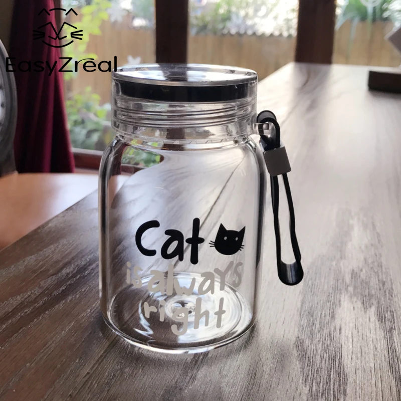 Большой калибр мультяшная зернистая веревка прозрачный стеклянный чайник 320 мл