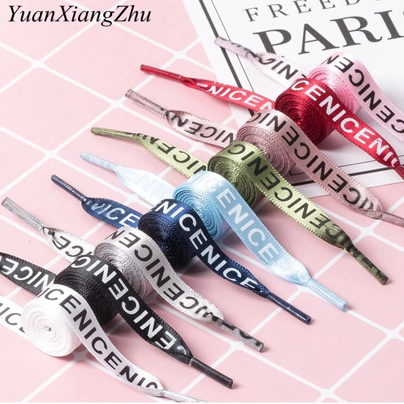 

1 Pair Letter Printed ShoeLace 1CM Width 80CM/100CM/120CM/140CM/160CM Length Canvas Shoes Lace Sneakers Shoelaces