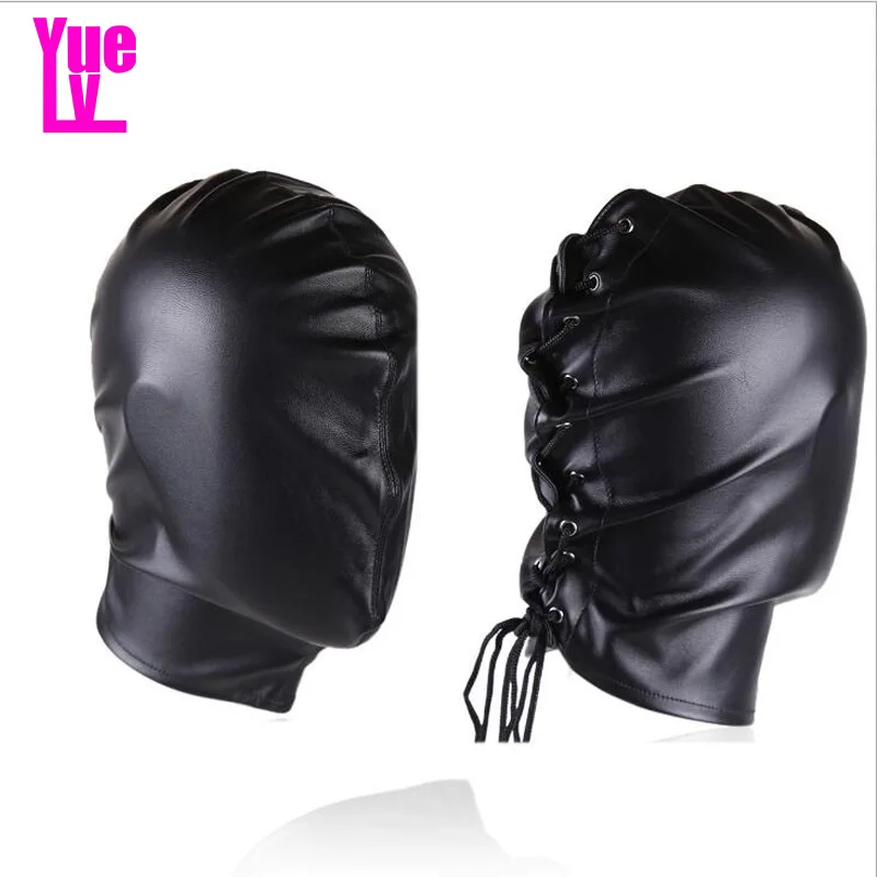 YUELV Pu Leather Slave Hood Full Head Bondage Headgear Restraints Fetish Harness Sex Mask Adult Game For Couples BDSM Products | Красота и