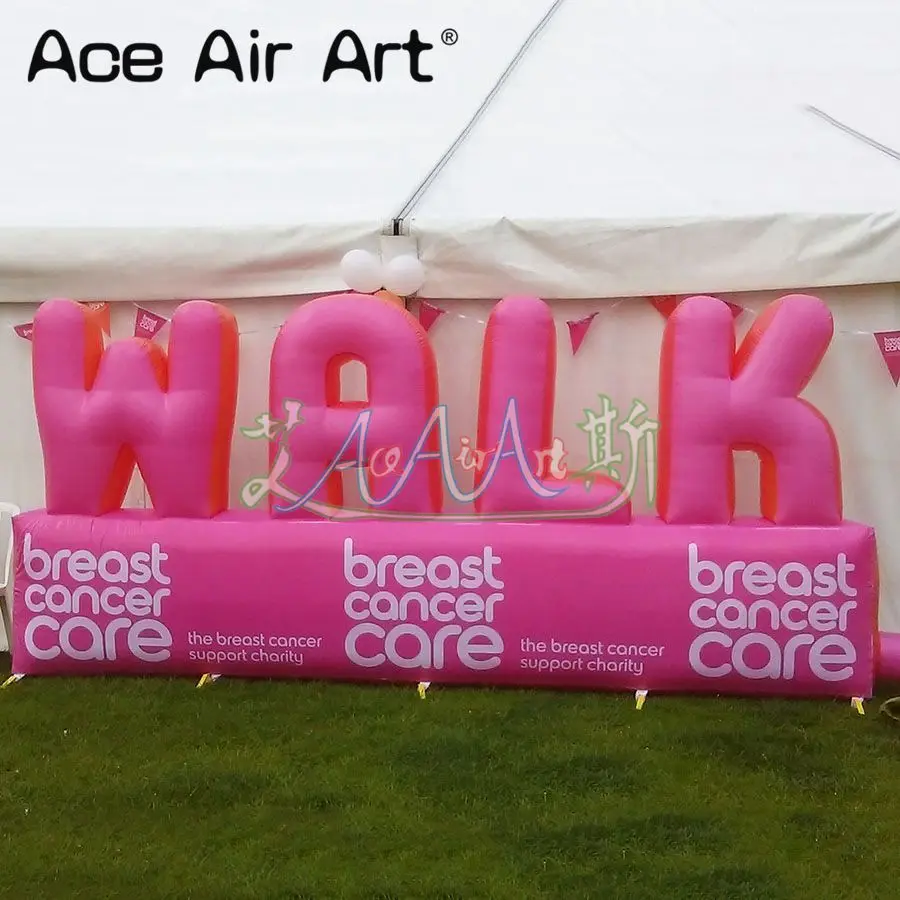 

Ground Letter model inflatable decoration,lighting inflatable alphabet of walk for World Breast Cancer Awareness Day