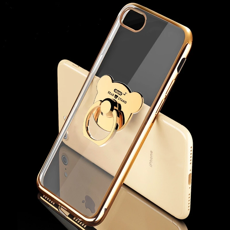Милый мягкий силиконовый чехол с покрытием для iPhone X XS MAX XR 8 7 Plus кольцом