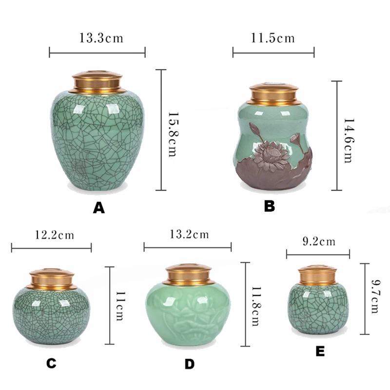 Кракле глазурь Longquan Celadon большой пуэр чай банки Чай Канистра чайный набор кунг-фу Tieguanyin печать банка хранения Винтаж Домашний декор