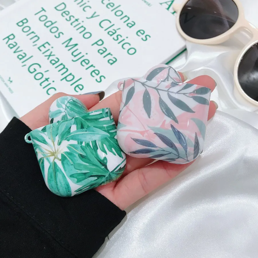 Leaf Case for AirPods 2 Air Pods Luxury Coque Earpods Airpod 1 Apple Earbud Charging Box Summer | Мобильные телефоны и