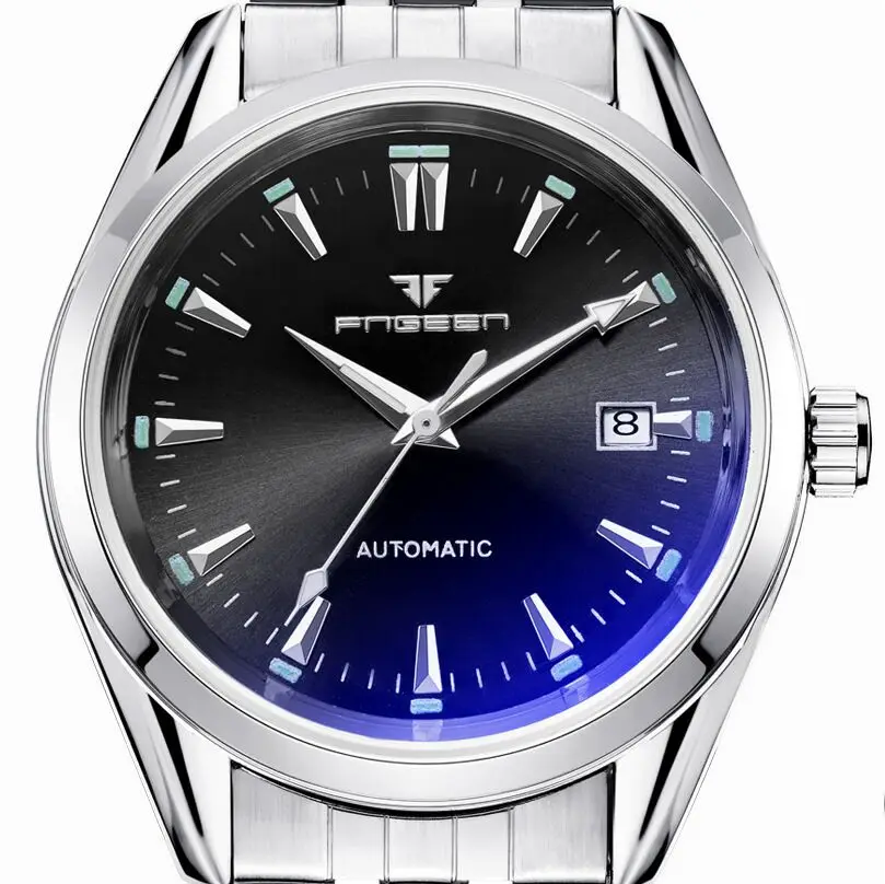 Новая мода синий светильник автоматические механические Wwatches бизнес мужские