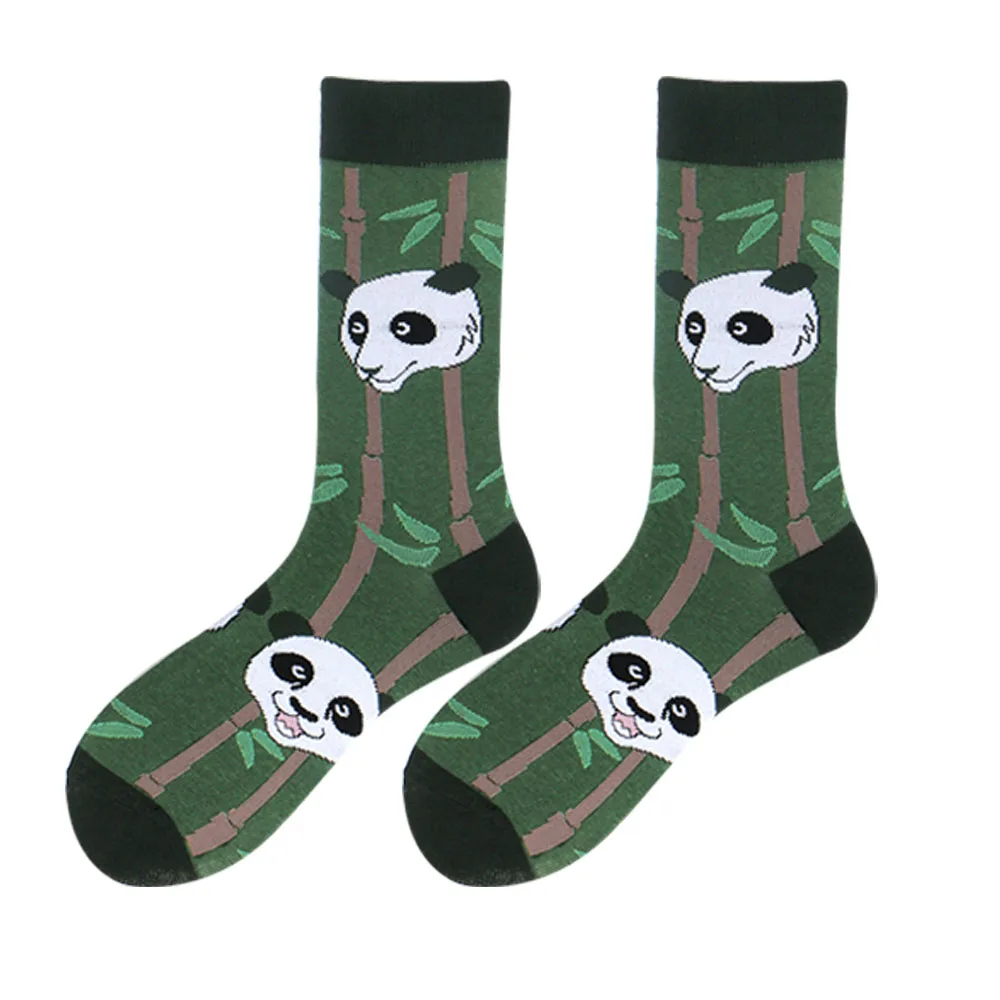 panda socks Мужские хлопковые яркие Носки с рисунком панды, собаки, акулы, Новые забавные носки, креативные крутые носки для суши, миска для черепахи, носки Ne91728 - Цвет: panda socks