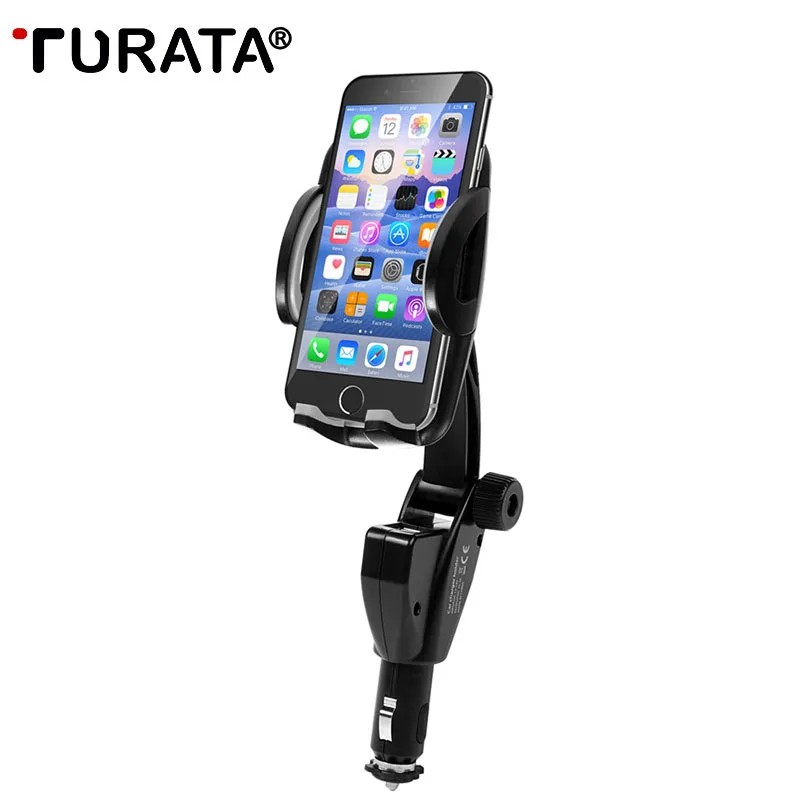 Универсальная автомобильная подставка для телефона TURATA прикуриватель