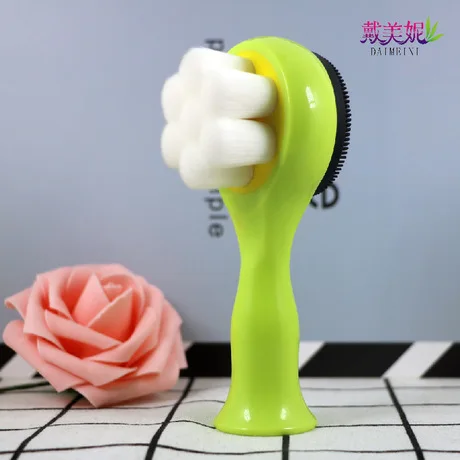 Щетка для очистки лица Двухсторонняя щетка очищения средство мытья ухода за