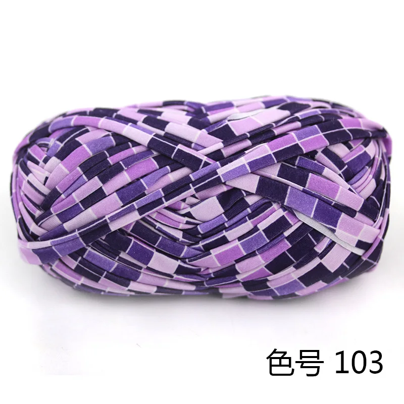 2 шт. DIY Вязание Шерсть креативная пряжа Экологичная 100 г Skein ручной работы Смешанная лента футболка пряжа для вязания крючком - Цвет: 103