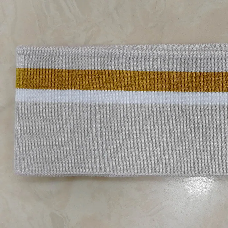 Pale brown white 2 JIETAI красочные мерсеризованный хлопок трикотажные полосы ребра ткань тканевые аксессуары DIY воротник манжеты подол нижний воротник ничья текстурирование - Цвет: Pale brown white 2