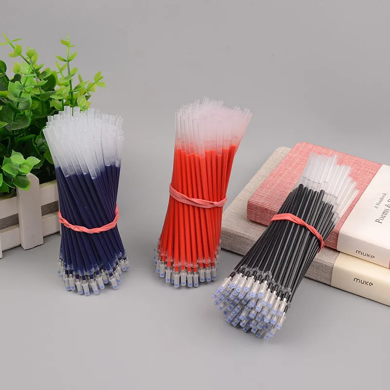 100 шт./лот корейский флэш картридж гелевая ручка набор для пополнения черный