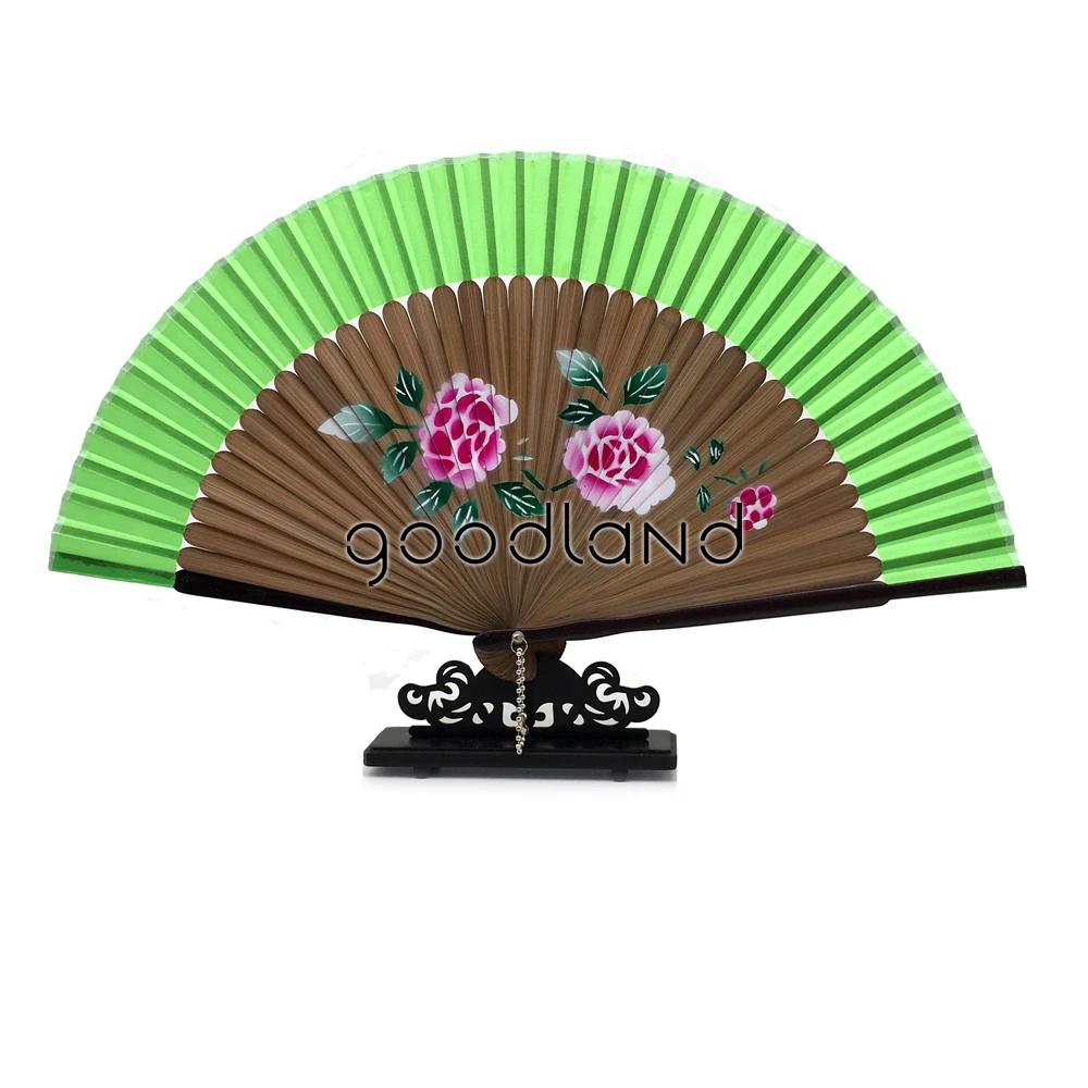 Free Shipping 1pcs Random Color Spun Silk Cover Brown Bamboo Ribs Folding Hand Fan Christmas Gifts Natale | Дом и сад