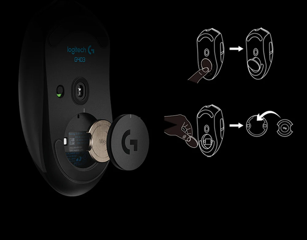 Logitech G403/G403RGB Prodigy Wired/2,4 ГГц Беспроводной игровой Мышь с 6000 Точек на дюйм игровой Сенсор 32-битный Поддержка официальный проверки