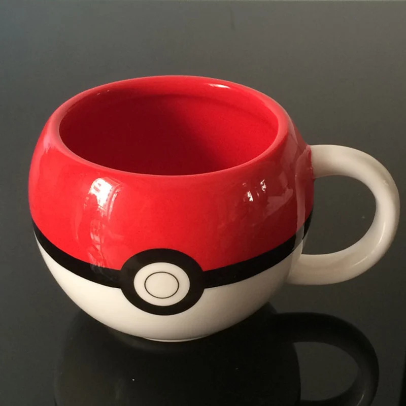 Новинка, 320 мл, мультяшная кружка Pokemon Poke Ball, Пикачу, рукоятка, керамическая кружка для воды, молока, чая, кофе, чашка для детей, подарки-сюрприз
