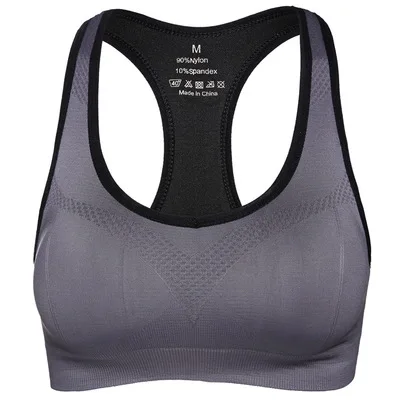 grey B008 хорошего качества со спортивным бюстгальтером с рисунком yoga топ-бюстгальтер для женщин дышащие мягкие Бег виброустойчивый фитнес - Цвет: grey