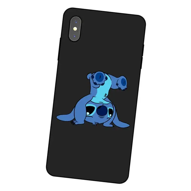 N418 Stitch Black Silicone Case Cover For Apple iPhone 11 Pro XR XS Max X 8 7 6 6S Plus 5 5S SE |